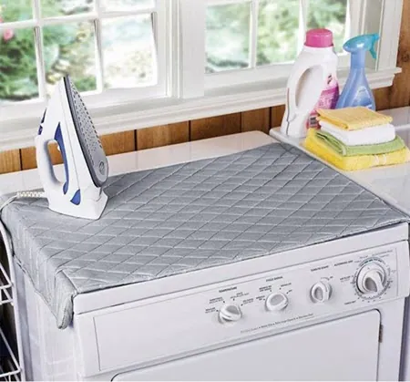 ironing clothes on ironing mat
