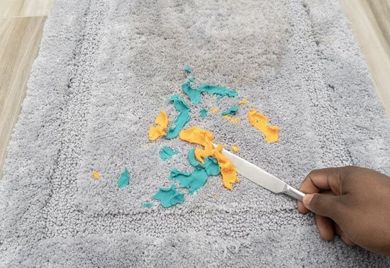tips to prevent playdough from getting stuck in carpet