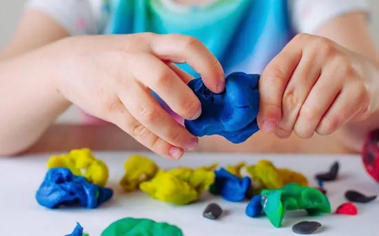 playdough in clothes