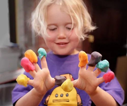 preventing playdough from getting on clothing